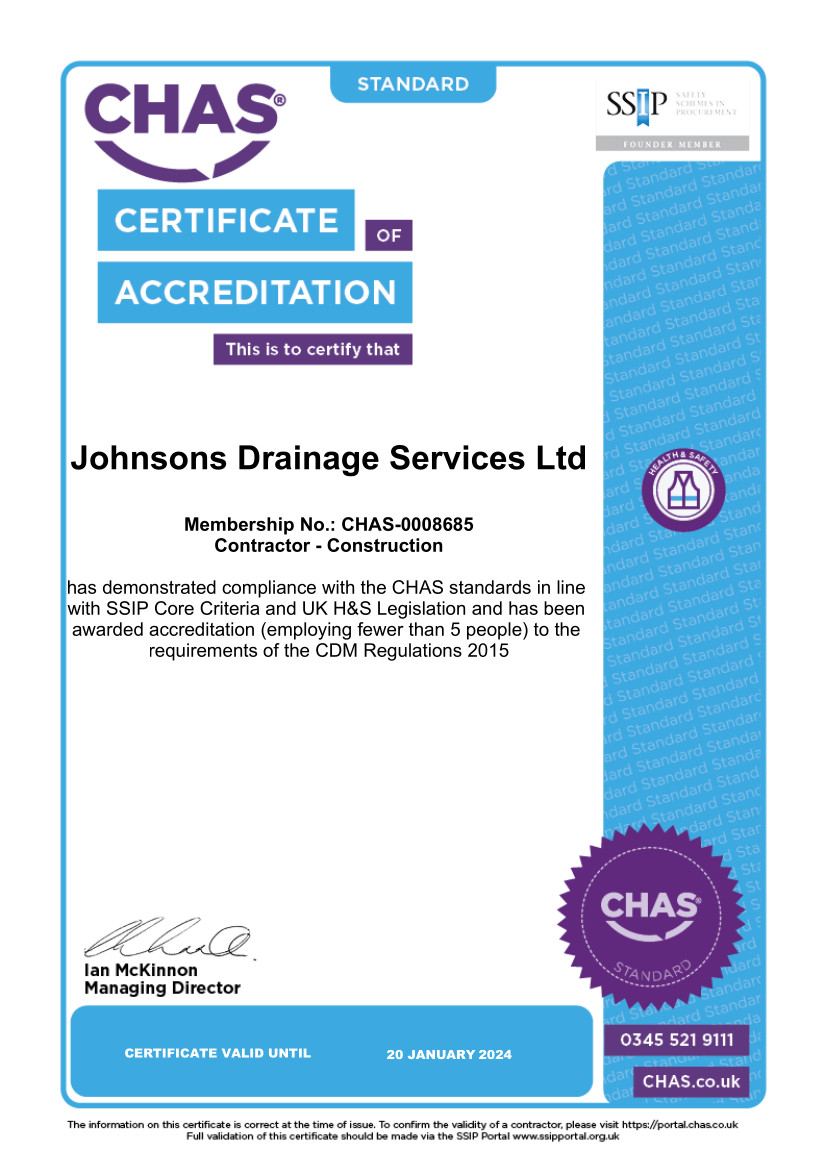 Image of our CHAS Certificate